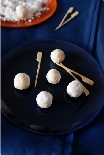 Truffes au chocolat blanc et Clémentine de Corse de Chef nini