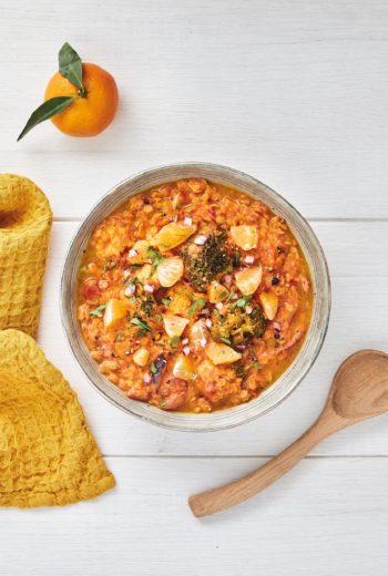 Soupe indienne lentilles corail et Clémentines de Corse